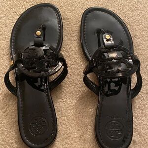 Tory Burch Glossy Black Sandals